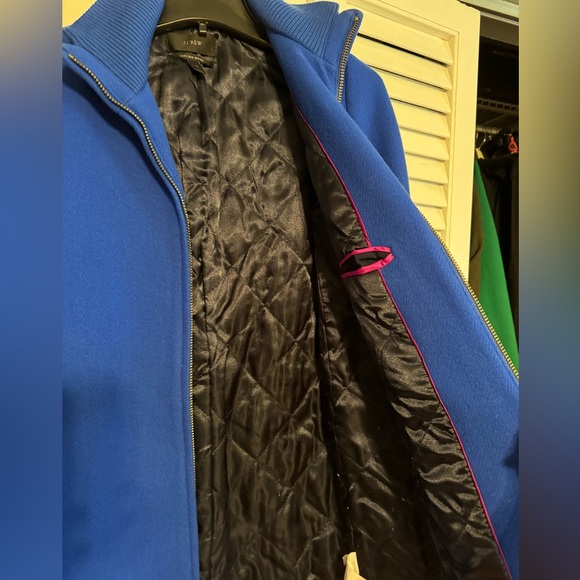 J Crew Italian wool Lodge Coat in vibrant blue. Great used condition. - Picture 5 of 9